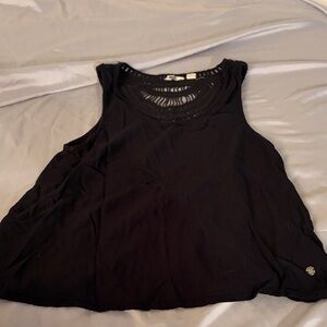 Roxy Black Crochet Yoke Tank Top